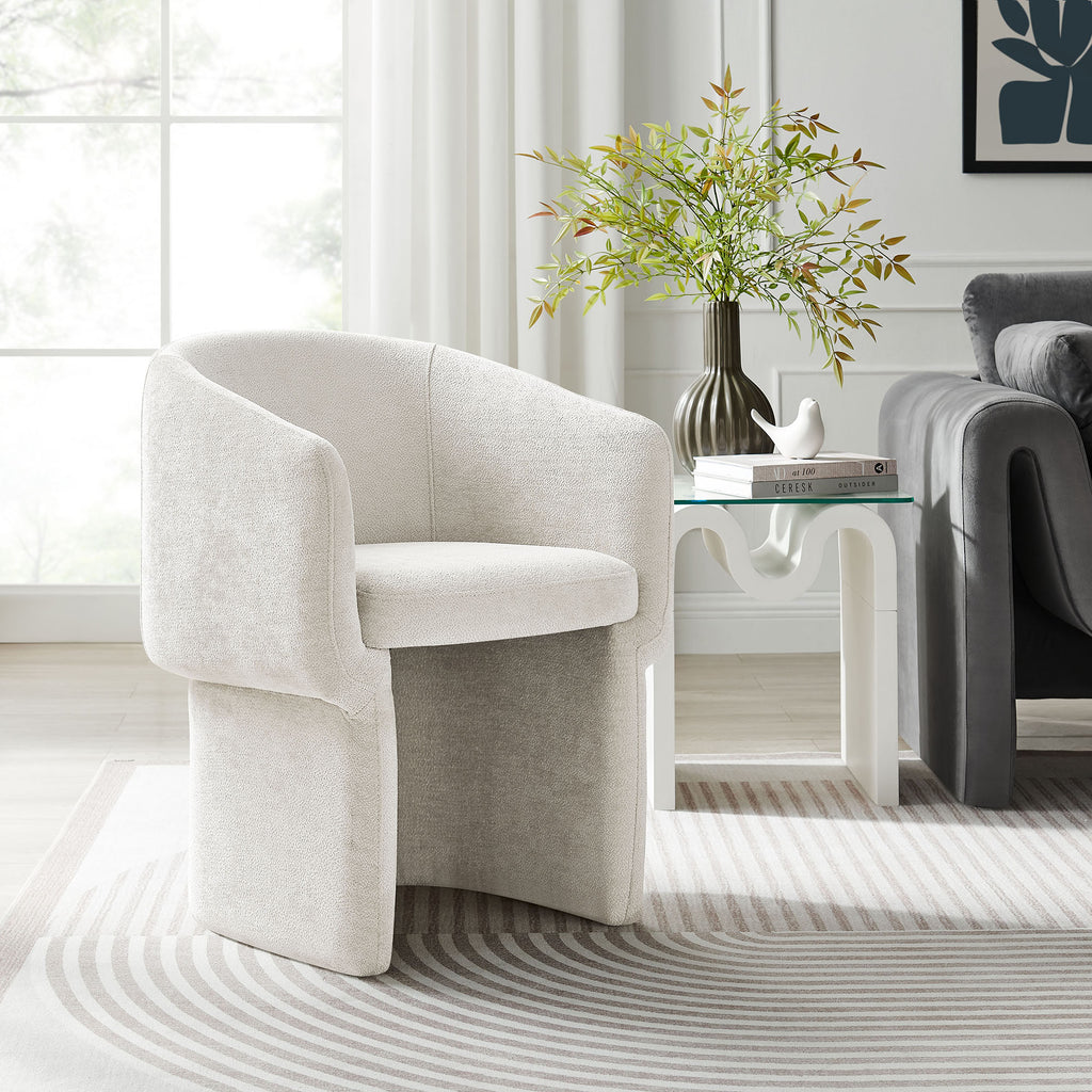 Verity Barrel Back Chenille Dining Armchair by Modway