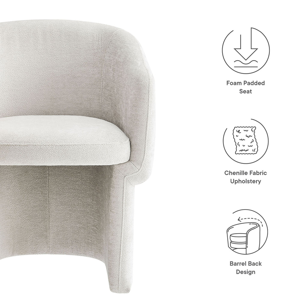 Verity Barrel Back Chenille Dining Armchair by Modway