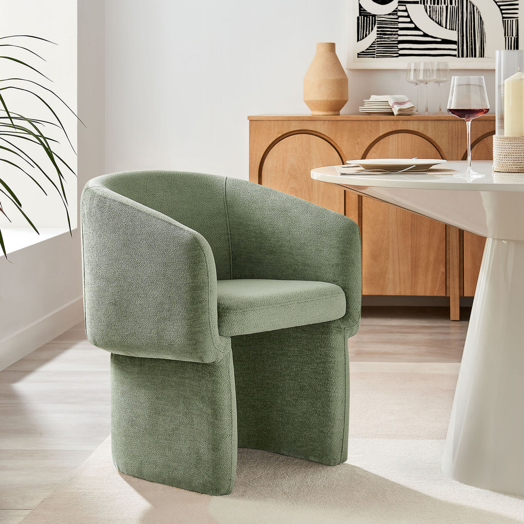 Verity Barrel Back Chenille Dining Armchair by Modway