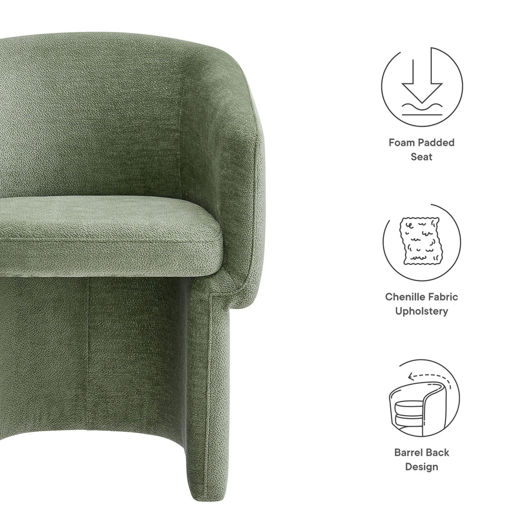 Verity Barrel Back Chenille Dining Armchair by Modway