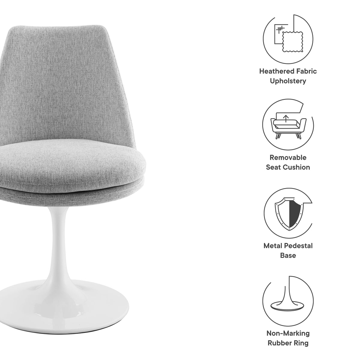 Lippa Swivel Dining Upholstered Side Chair by Modway