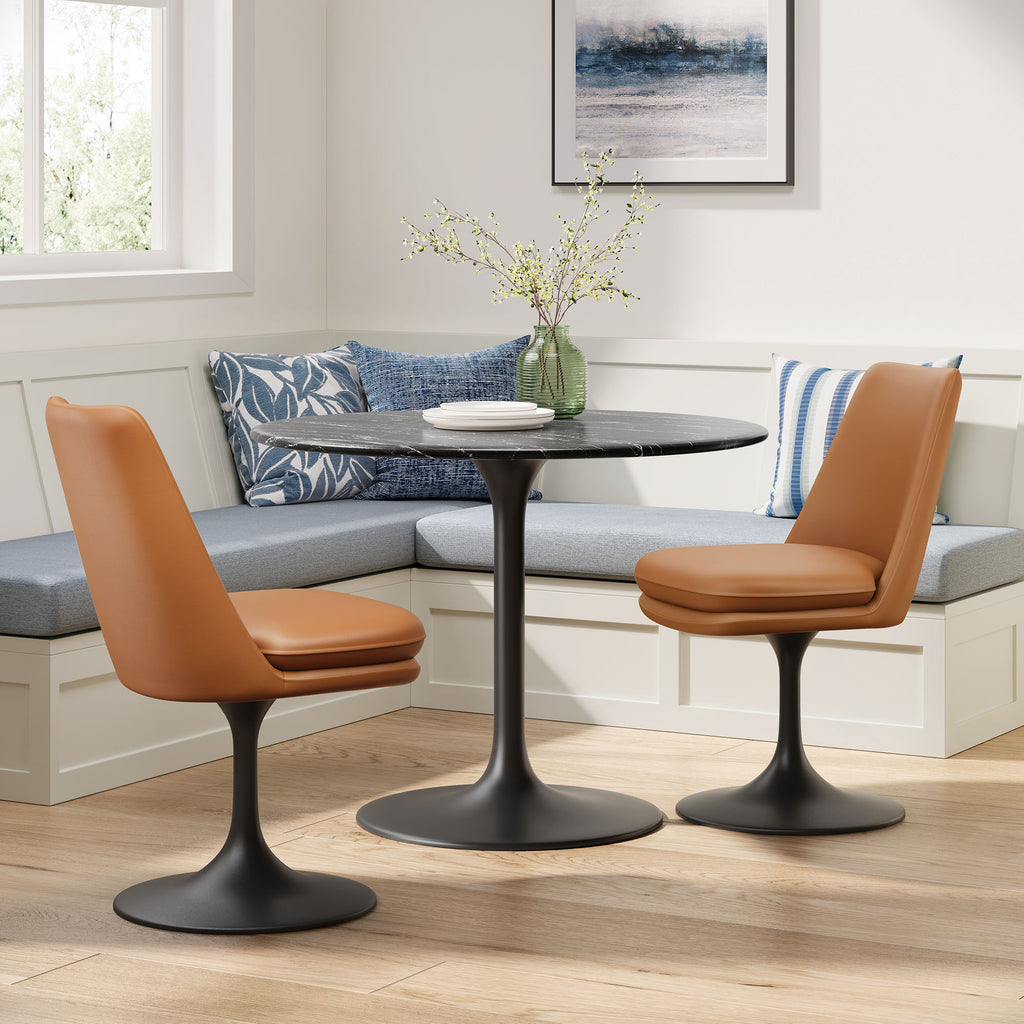 Lippa Swivel Dining Vegan Leather Side Chair by Modway