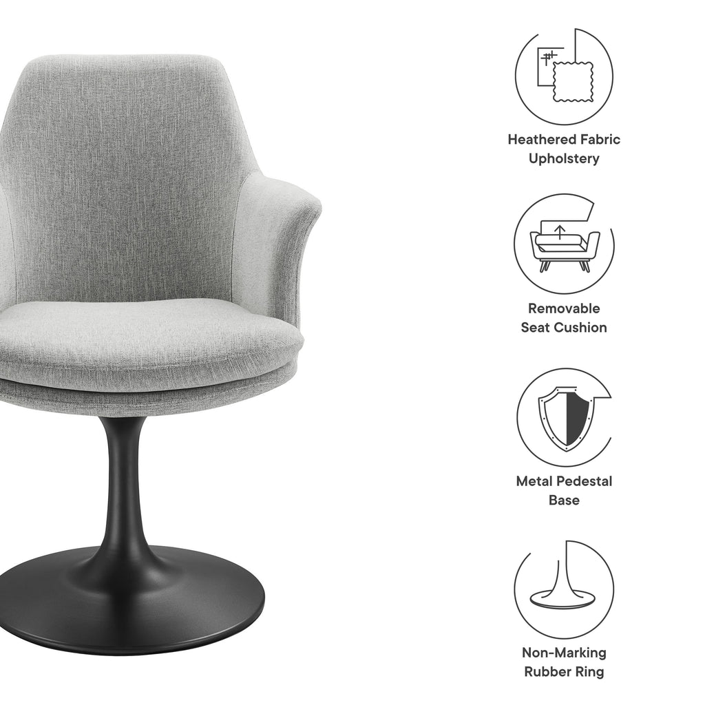Lippa Swivel Dining Upholstered Armchair by Modway
