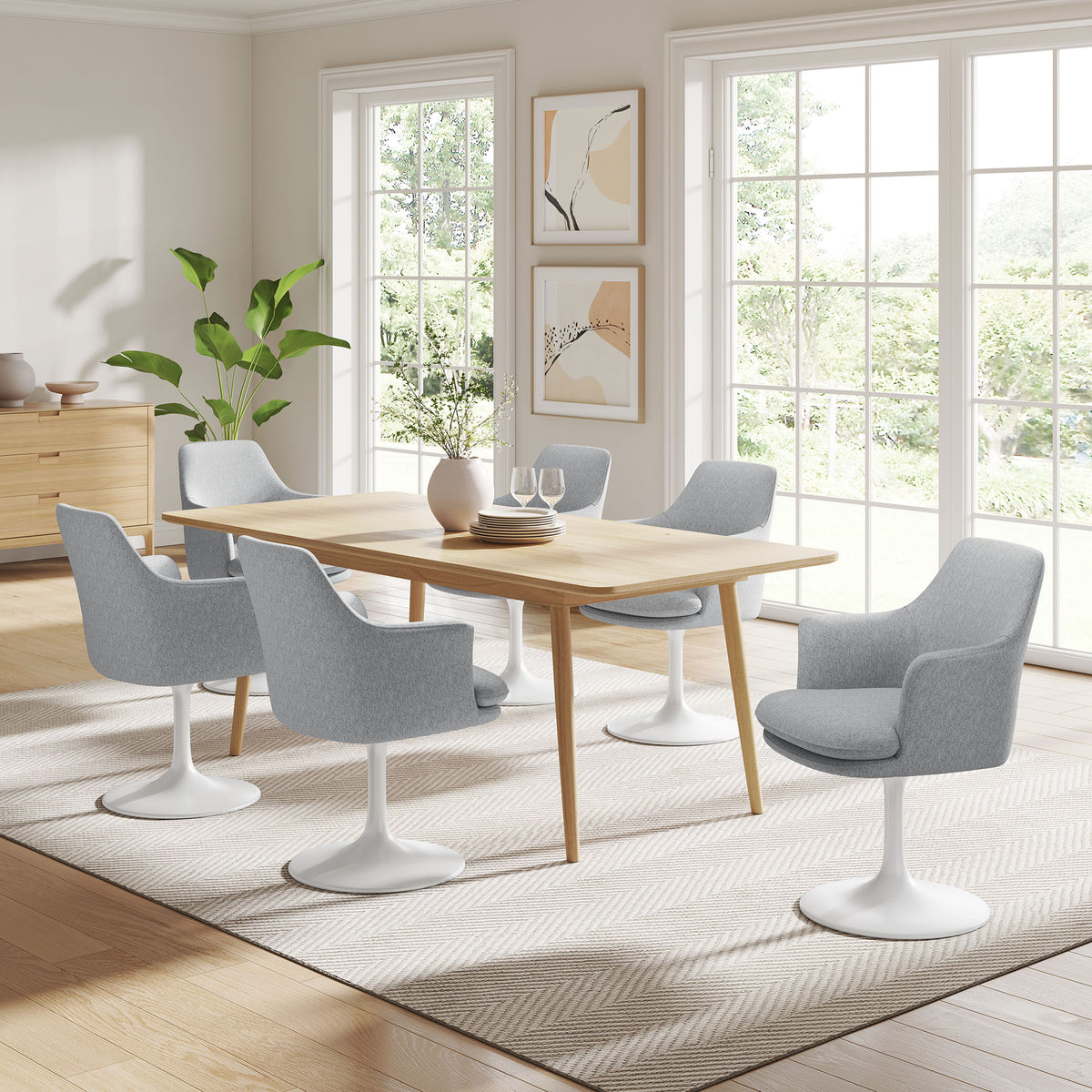 Lippa Swivel Dining Upholstered Armchair by Modway