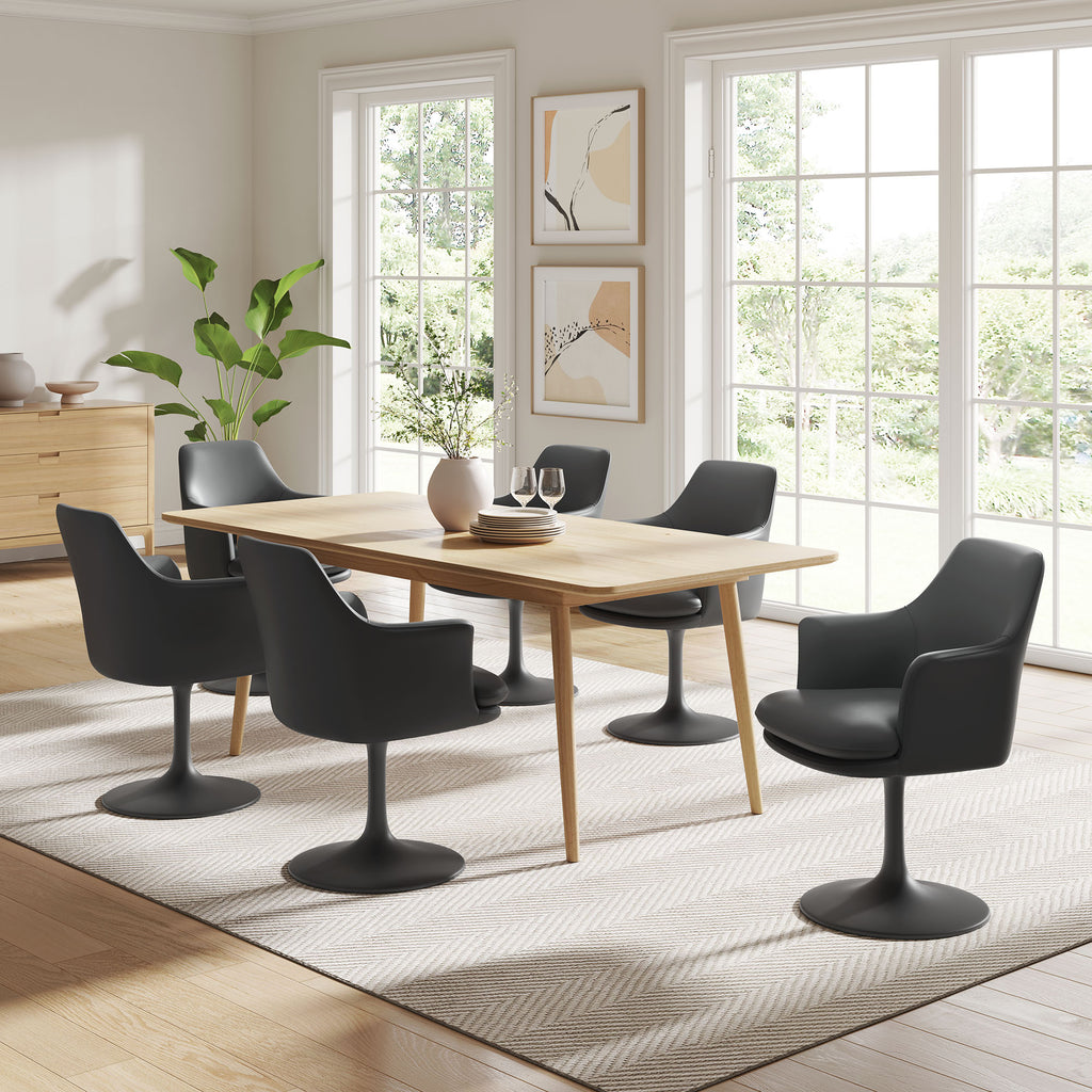 Lippa Swivel Dining Vegan Leather Armchair by Modway