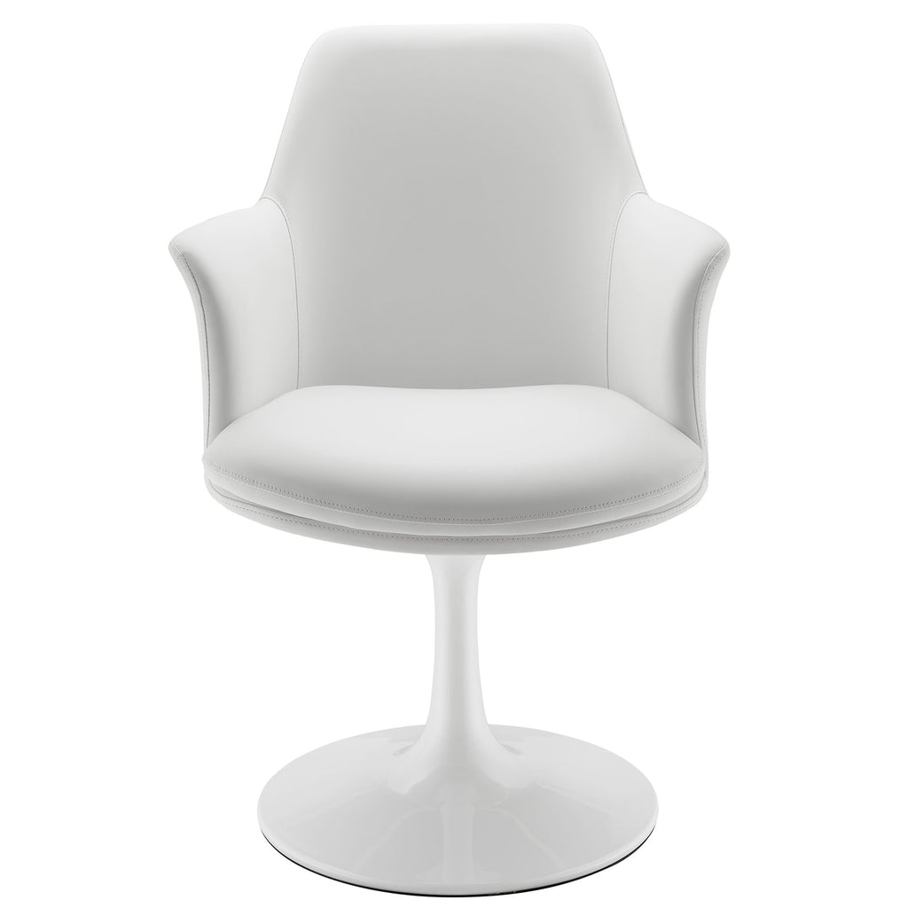 Lippa Swivel Dining Vegan Leather Armchair by Modway
