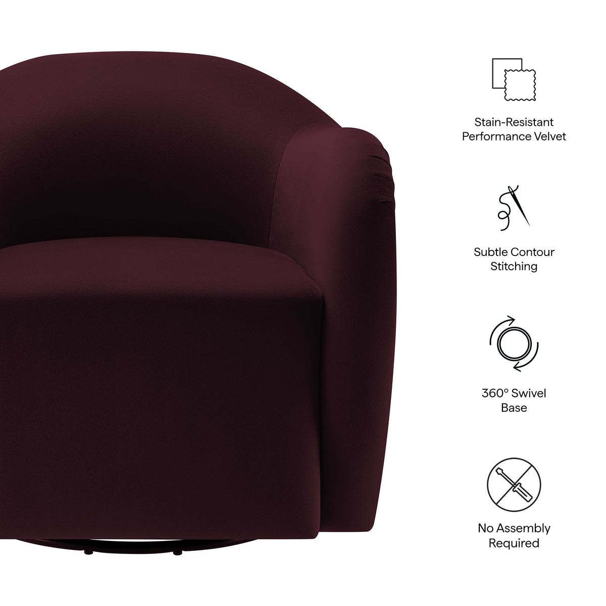 Compose Performance Velvet Swivel Armchair by Modway
