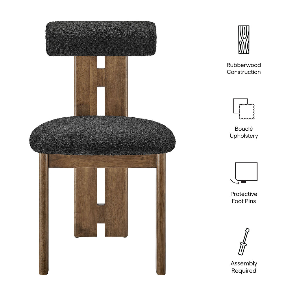 Torian Boucle Fabric Dining Chair Set of 2 by Modway