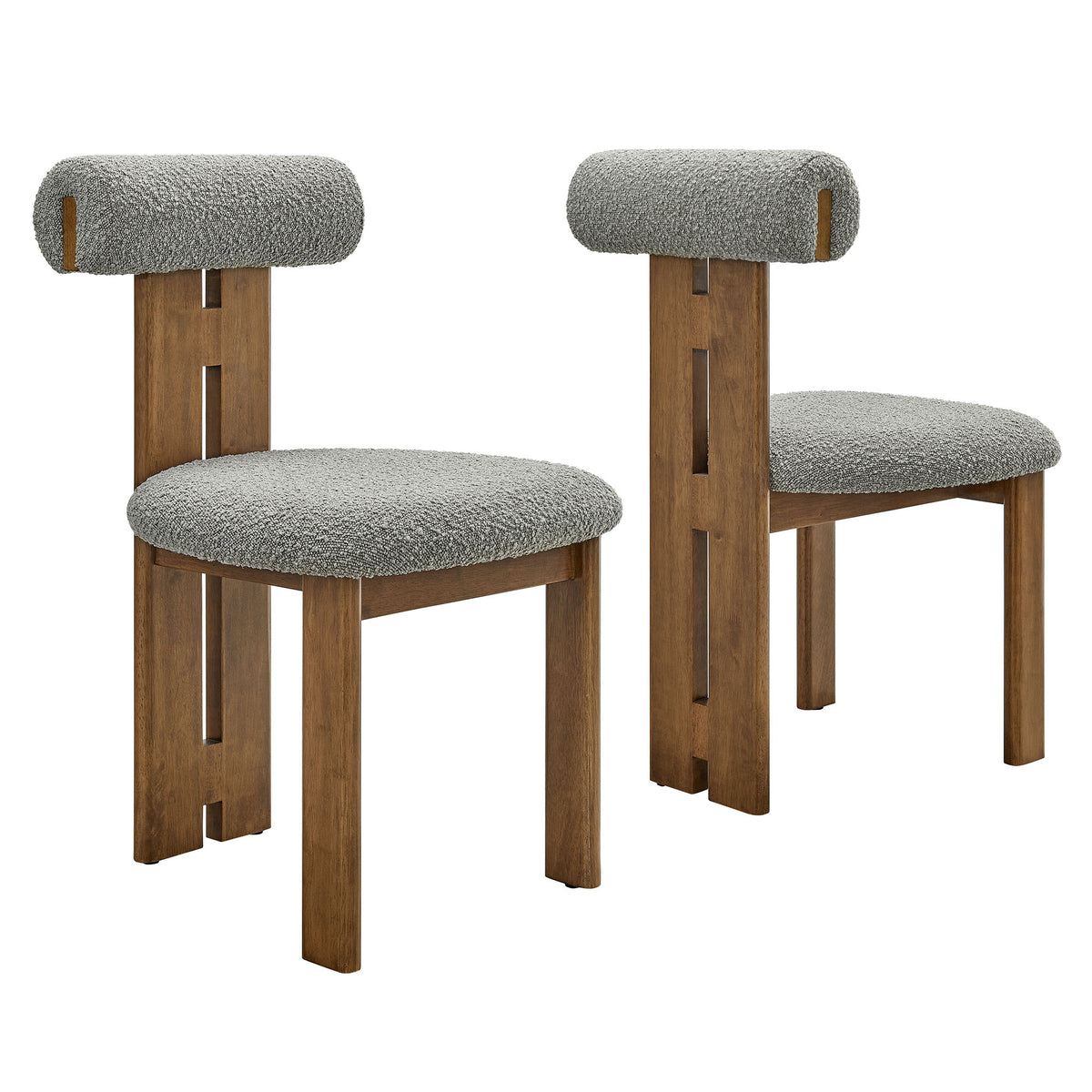 Torian Boucle Fabric Dining Chair Set of 2 by Modway
