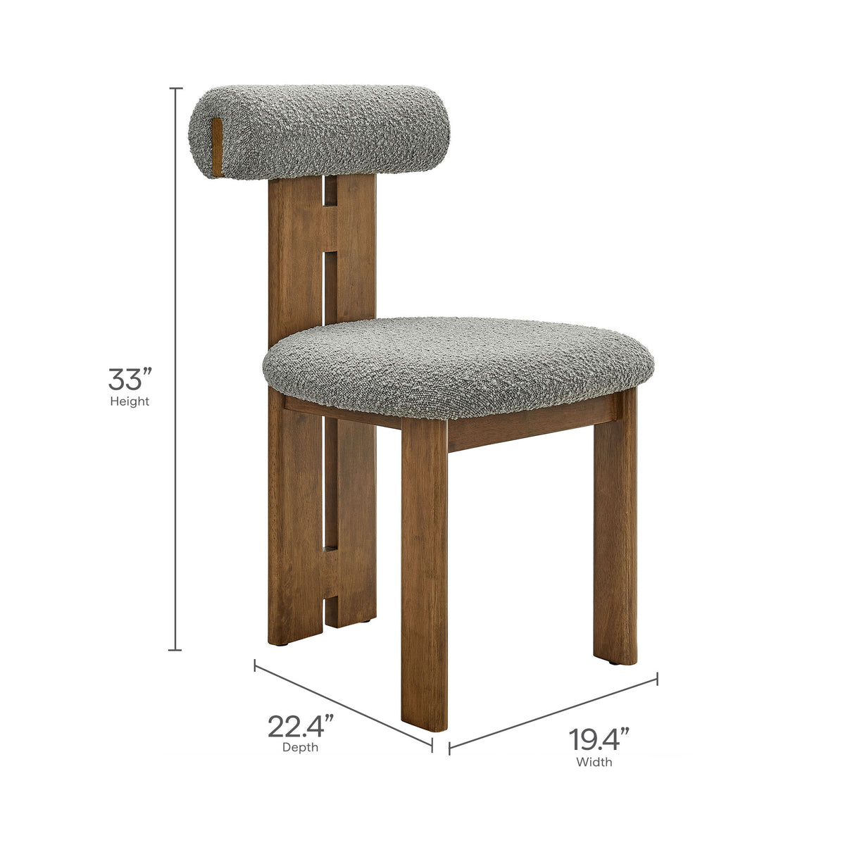 Torian Boucle Fabric Dining Chair Set of 2 by Modway