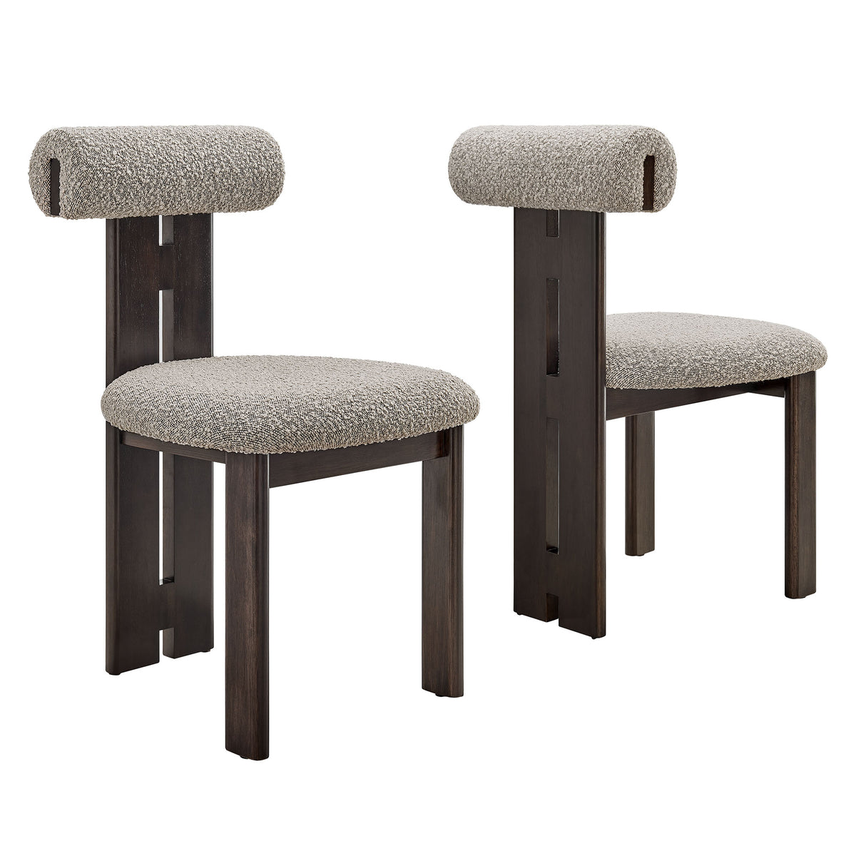 Torian Boucle Fabric Dining Chair Set of 2 by Modway