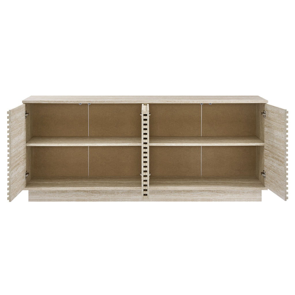 Render 70" Faux Travertine Sideboard Cabinet TV Stand by Modway