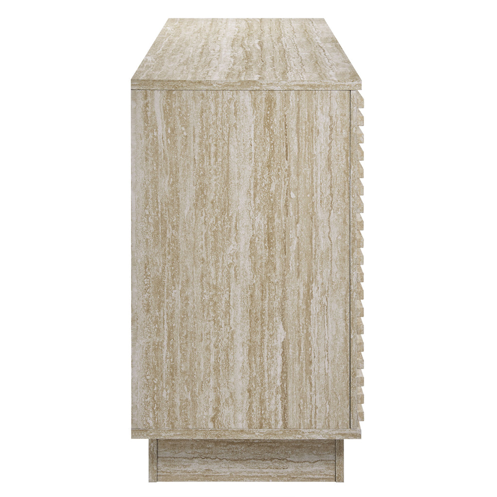Render 70" Faux Travertine Sideboard Cabinet TV Stand by Modway