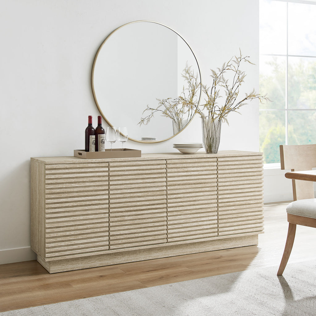 Render 70" Faux Travertine Sideboard Cabinet TV Stand by Modway