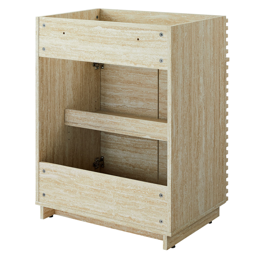 Render Faux Travertine Bathroom Vanity Cabinet (Sink Not Included) by Modway