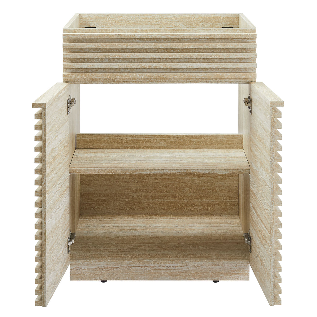 Render Faux Travertine Bathroom Vanity Cabinet (Sink Not Included) by Modway