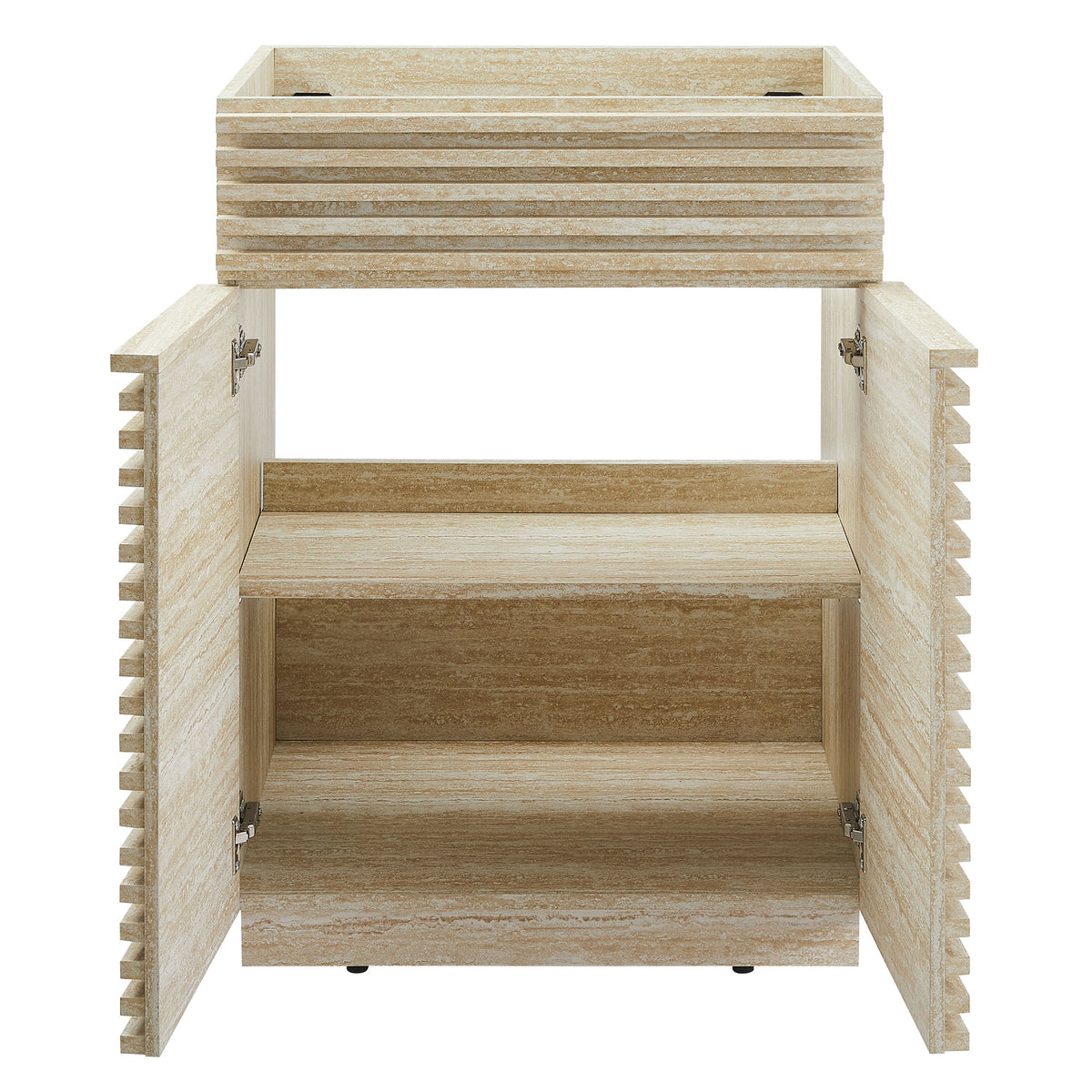 Render Faux Travertine Bathroom Vanity Cabinet (Sink Not Included) by Modway