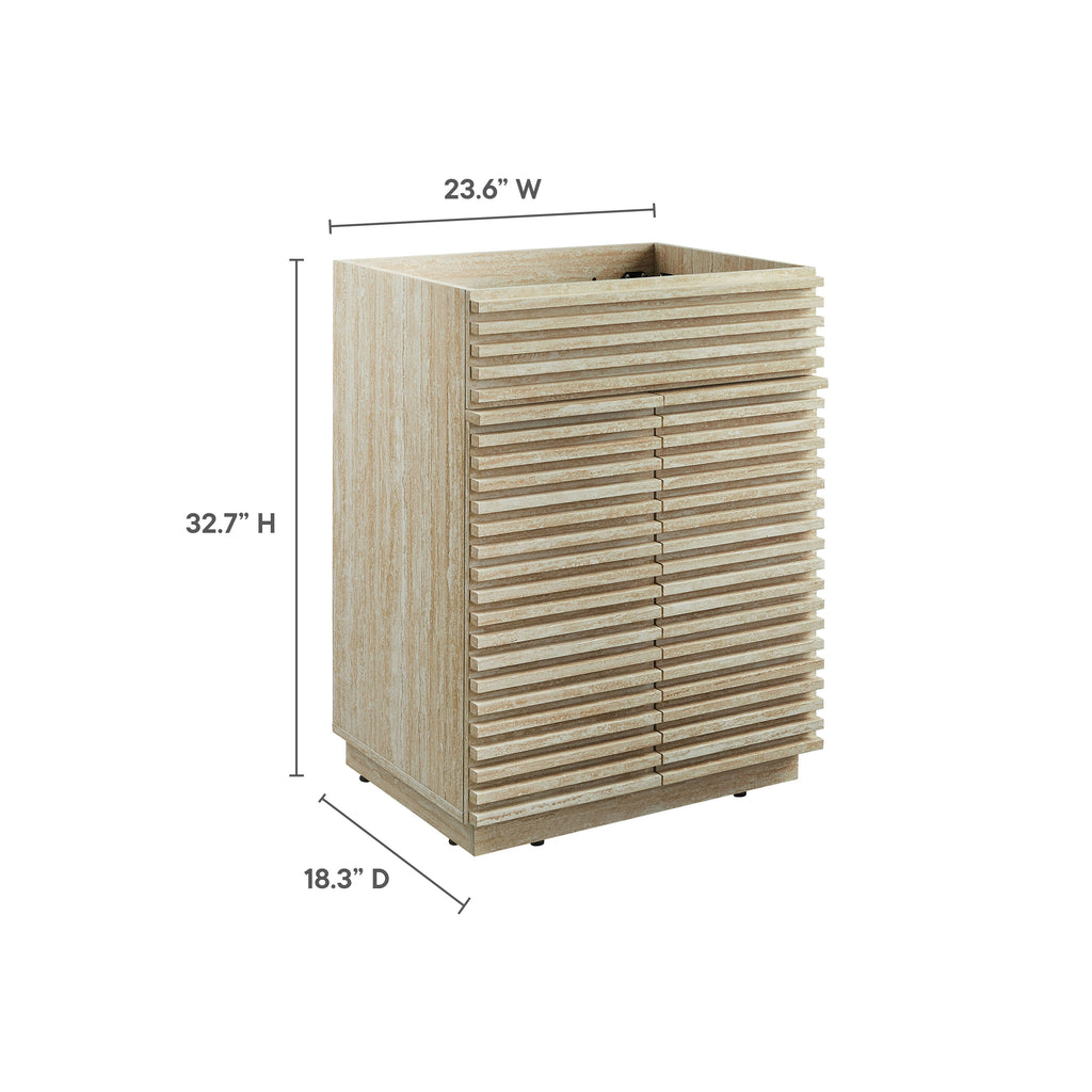 Render Faux Travertine Bathroom Vanity Cabinet (Sink Not Included) by Modway