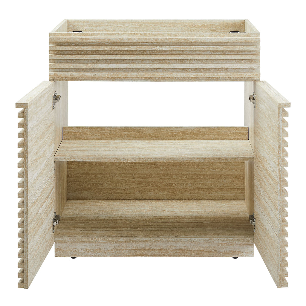 Render Faux Travertine Bathroom Vanity Cabinet (Sink Not Included) by Modway