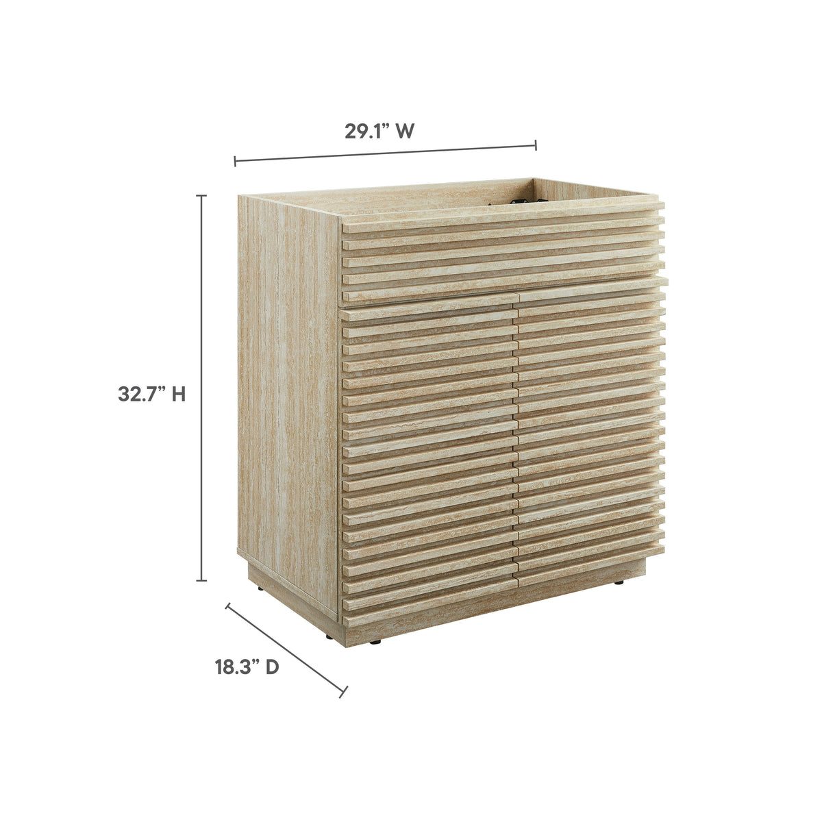 Render Faux Travertine Bathroom Vanity Cabinet (Sink Not Included) by Modway