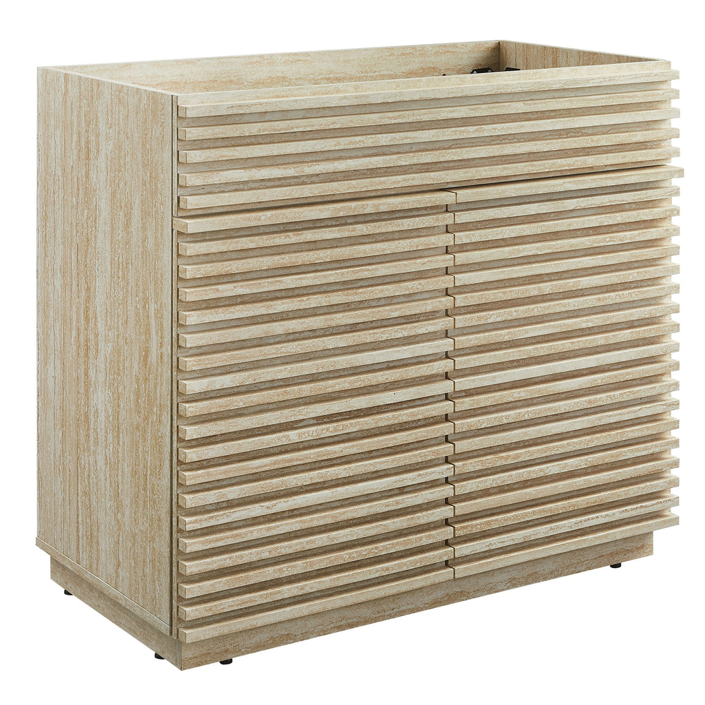 Render Faux Travertine Bathroom Vanity Cabinet (Sink Not Included) by Modway