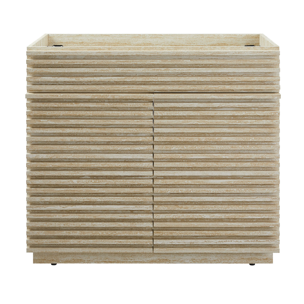 Render Faux Travertine Bathroom Vanity Cabinet (Sink Not Included) by Modway