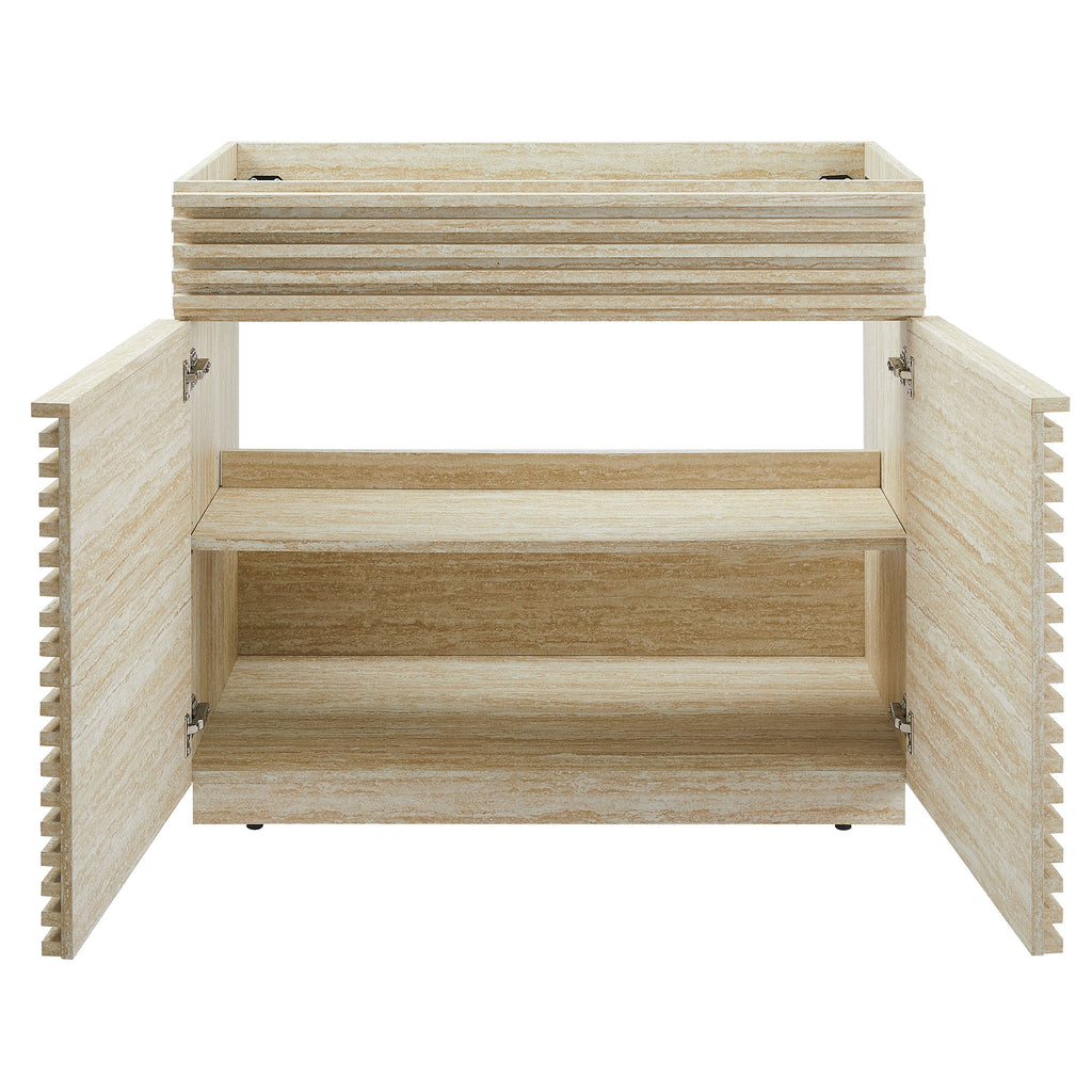 Render Faux Travertine Bathroom Vanity Cabinet (Sink Not Included) by Modway