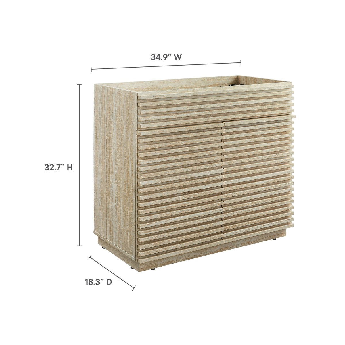 Render Faux Travertine Bathroom Vanity Cabinet (Sink Not Included) by Modway