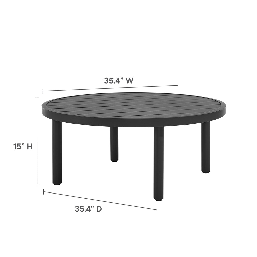 Terrace 35" Outdoor Patio Aluminum Round Coffee Table by Modway