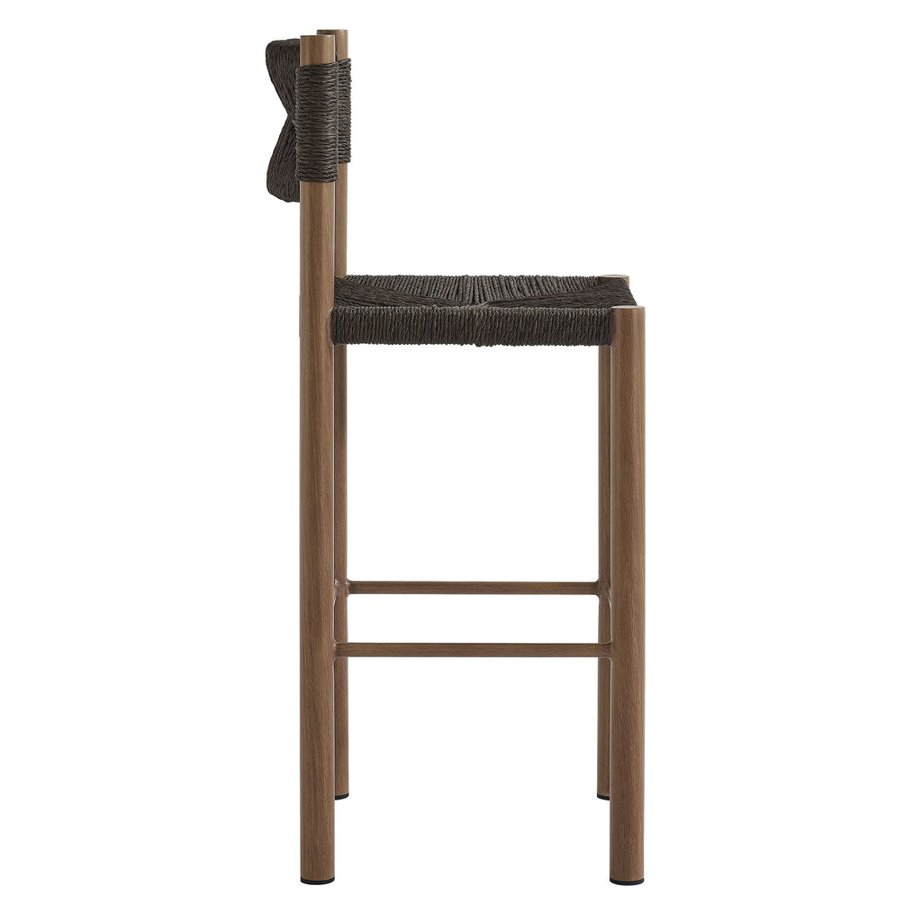 Parkland Outdoor Patio Rattan and Aluminum Bar Stools Set of 2 by Modway