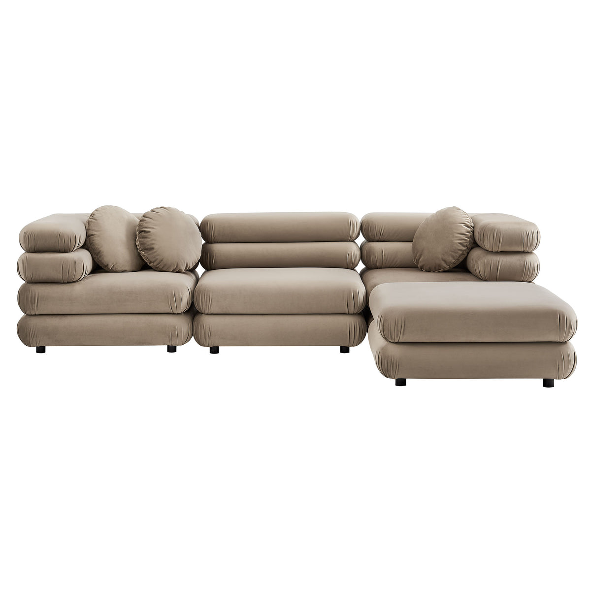 Jubilee 4-Piece Modular Performance Velvet Sectional Sofa by Modway