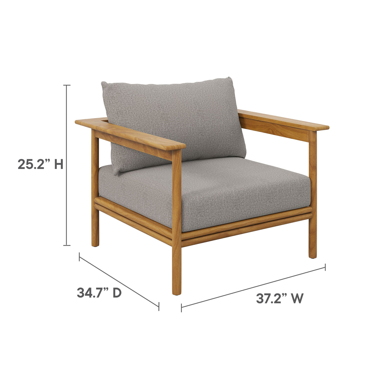 Wren 6-Piece Outdoor Patio Teak Wood Furniture Set by Modway