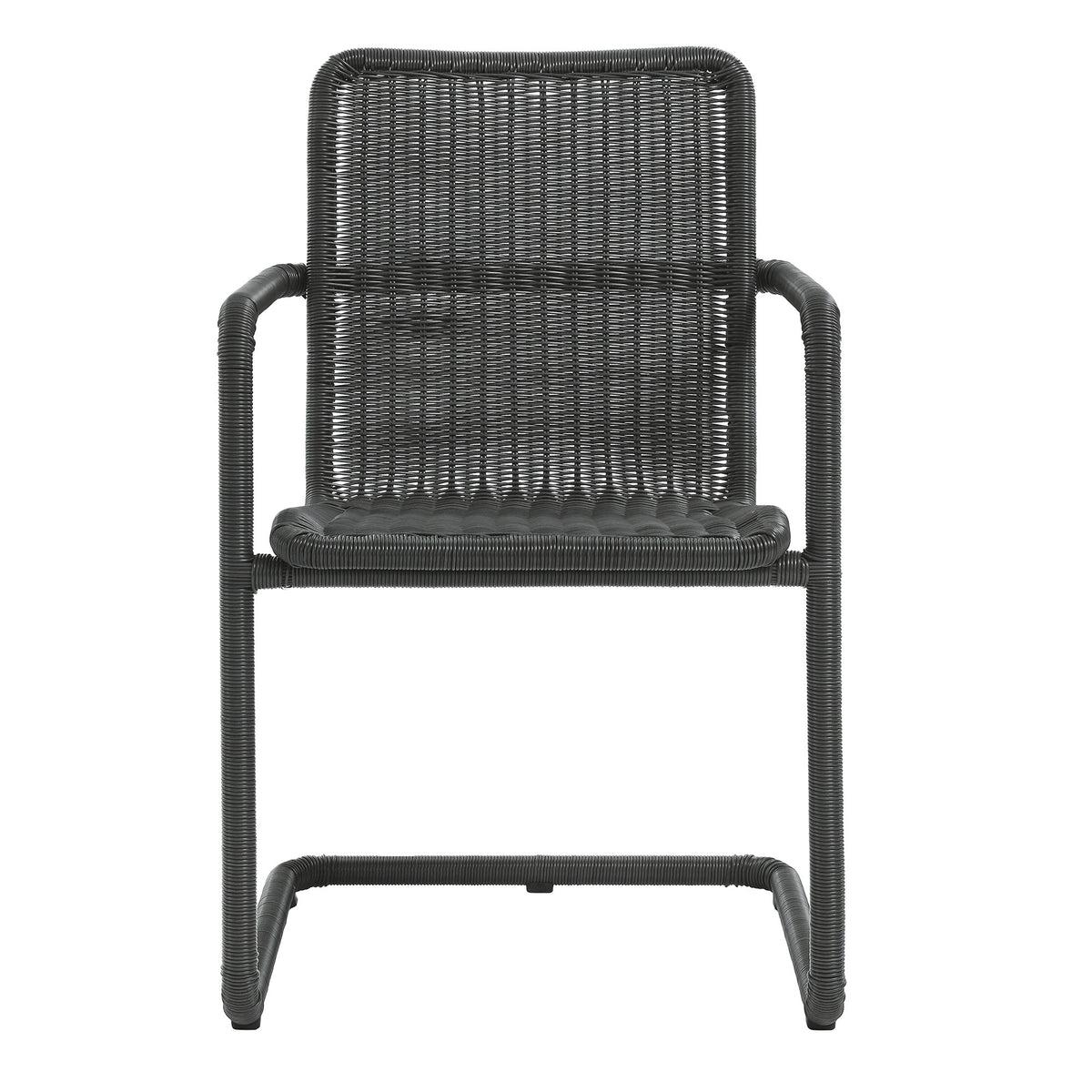 Abacus 7-Piece Rectangular Outdoor Patio Aluminum Dining Table Set with Rattan Armchairs by Modway