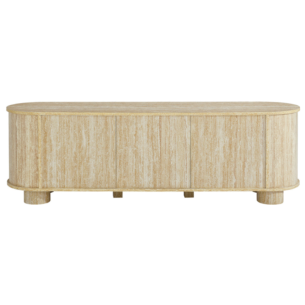 Overture 63" Oval Faux Travertine TV Stand by Modway