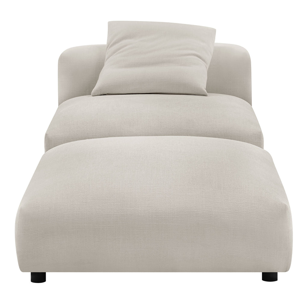 Solace Modular Upholstered Fabric Armless Chair and Ottoman Set by Modway
