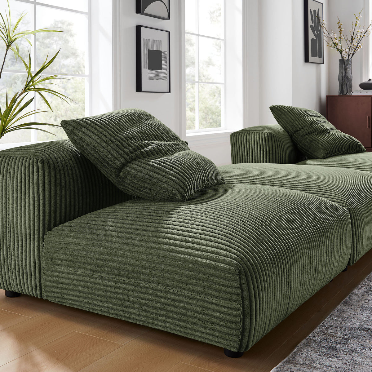 Solace 3-Piece Modular Corduroy Upholstered Sectional Sofa by Modway