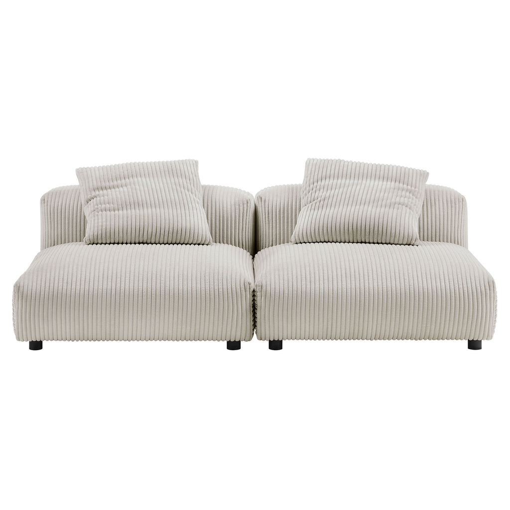 Solace 2-Piece Modular Corduroy Upholstered Sofa by Modway