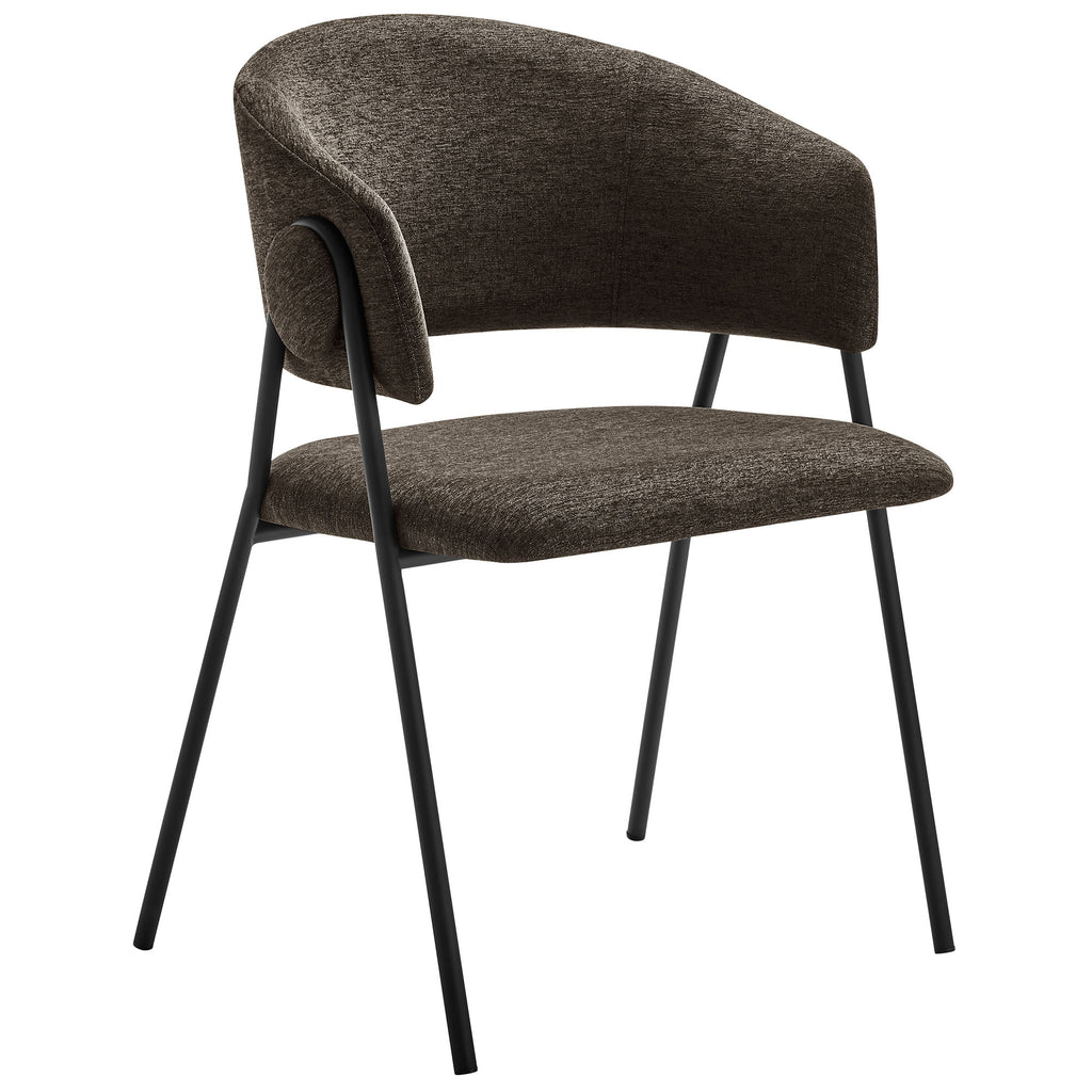 Nella Upholstered Heathered Chenille Dining Chairs Set of 2 by Modway
