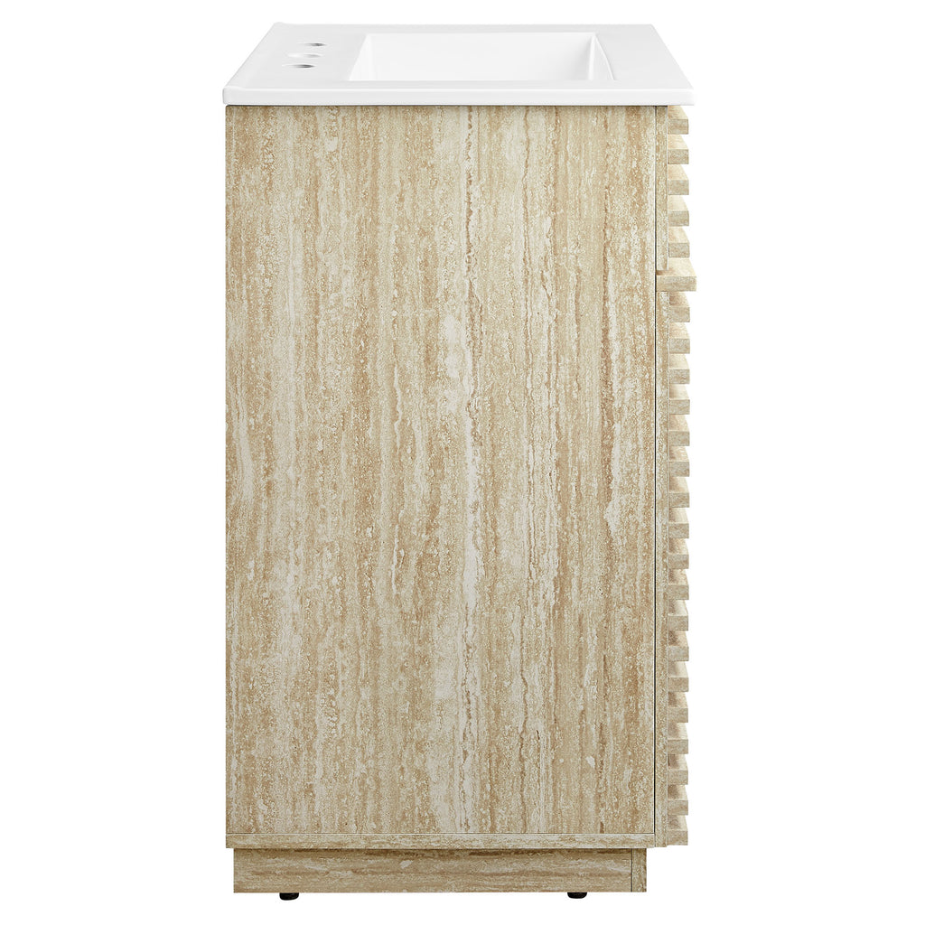 Render Faux Travertine Bathroom Vanity With Sink by Modway