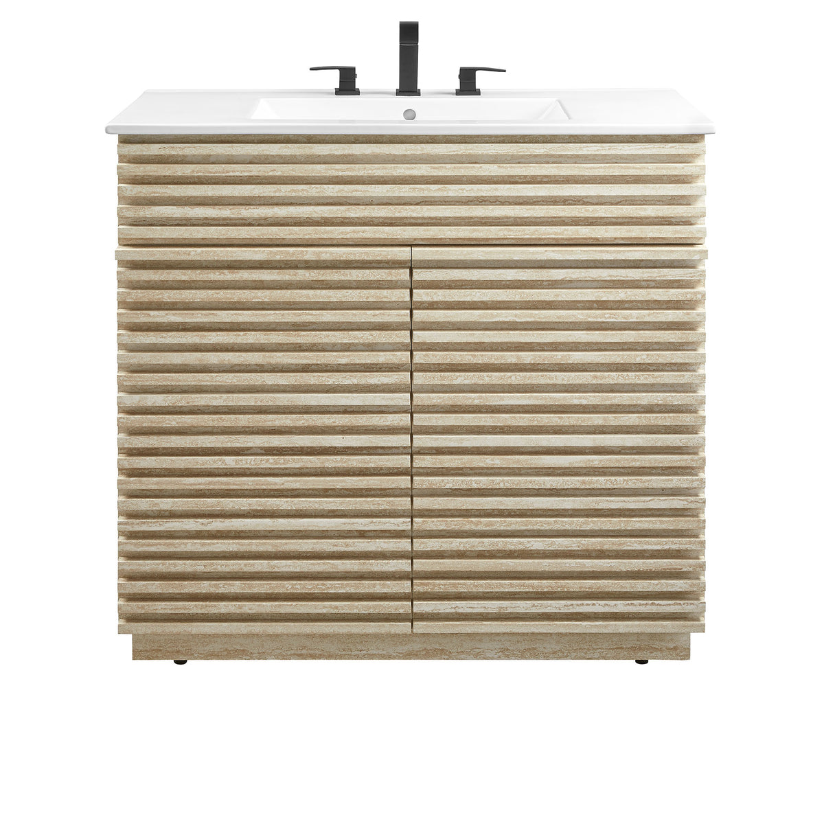 Render Faux Travertine Bathroom Vanity With Sink by Modway