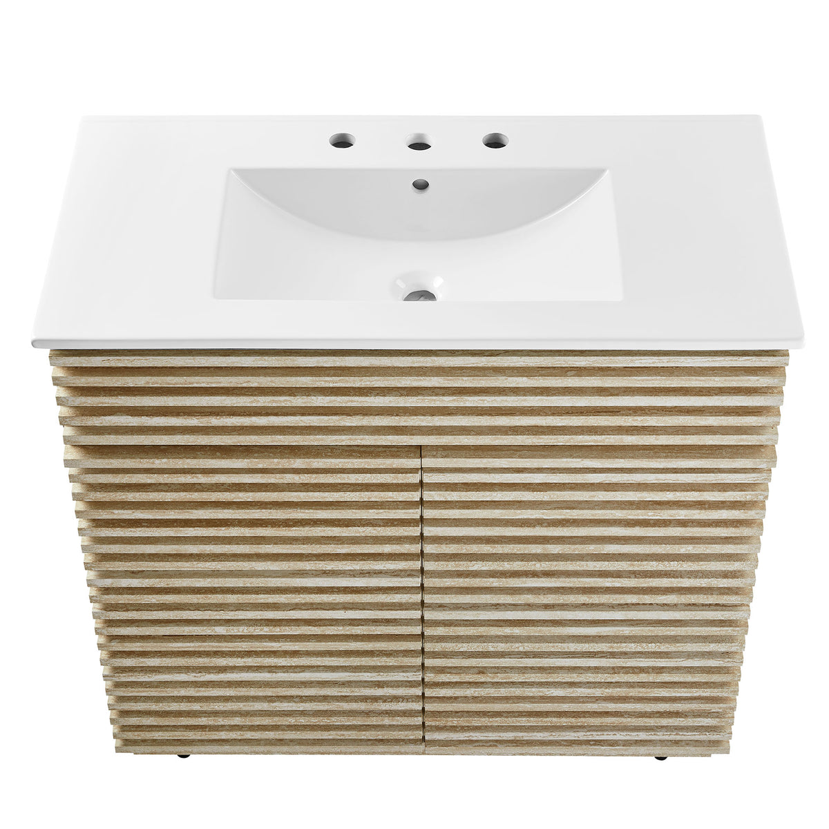 Render Faux Travertine Bathroom Vanity With Sink by Modway