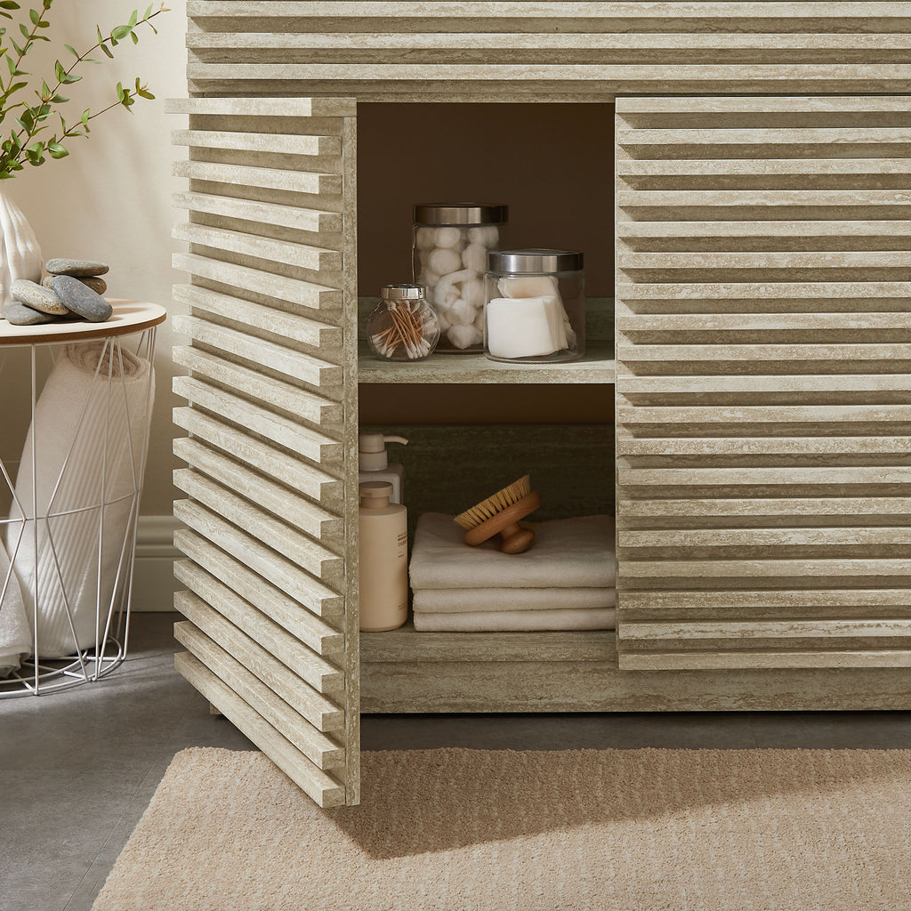 Render Faux Travertine Bathroom Vanity With Sink by Modway
