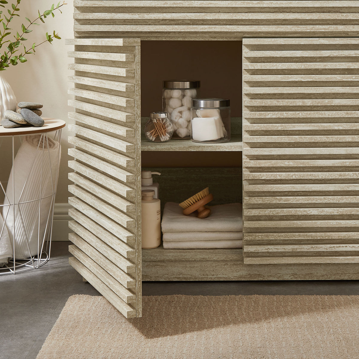 Render Faux Travertine Bathroom Vanity With Sink by Modway