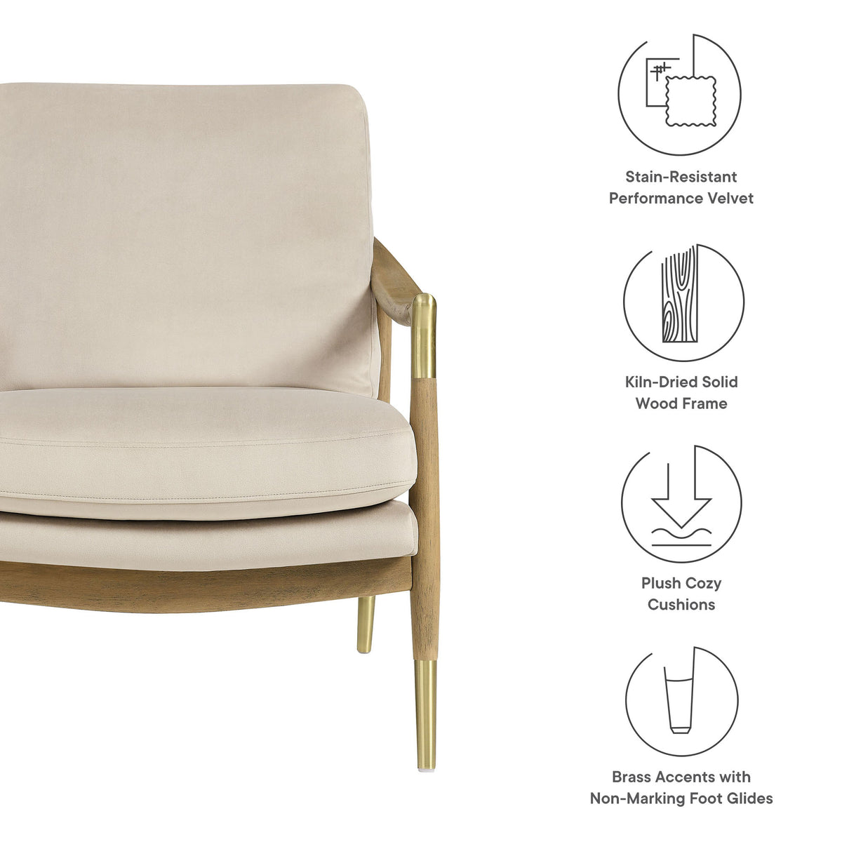 Langford Performance Velvet Accent Armchair by Modway