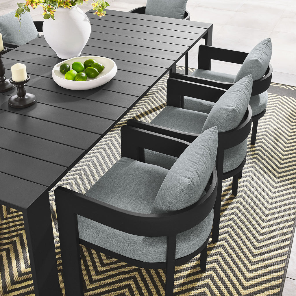 Tahoe 9-Piece Outdoor Patio Aluminum Dining Set by Modway