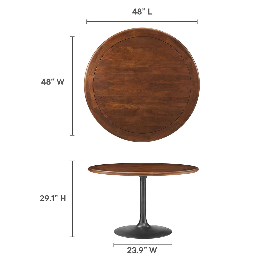 Lippa Round Pedestal Solid Wood Dining Table by Modway