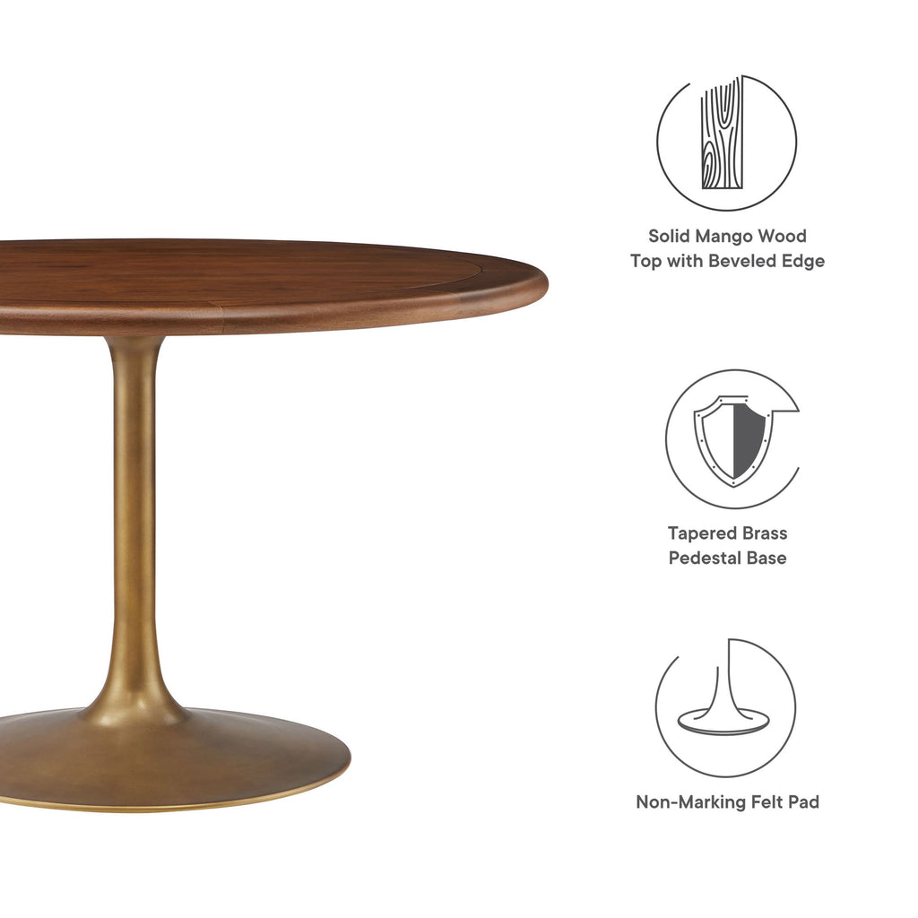 Lippa Round Pedestal Solid Wood Dining Table by Modway