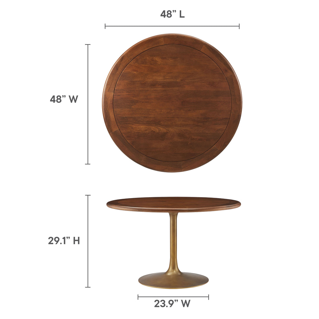 Lippa Round Pedestal Solid Wood Dining Table by Modway