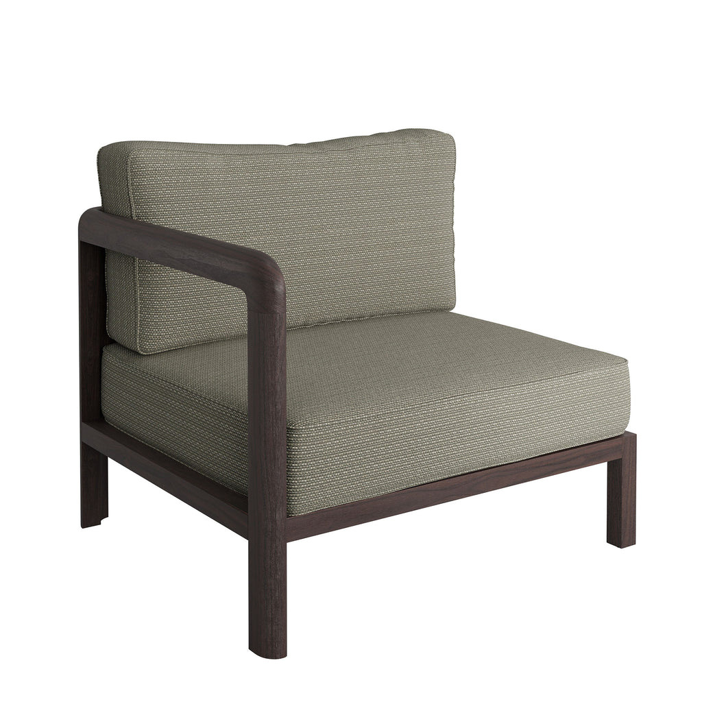 Kona L-Shaped Outdoor Patio Teak Wood Modular Sofa by Modway
