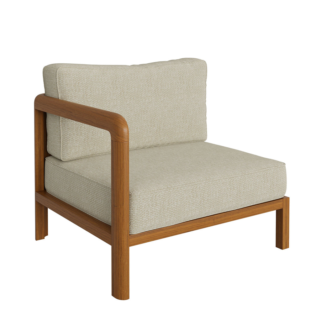 Kona L-Shaped Outdoor Patio Teak Wood Modular Sofa by Modway